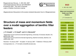 Mass and momentum fields over filter feeders