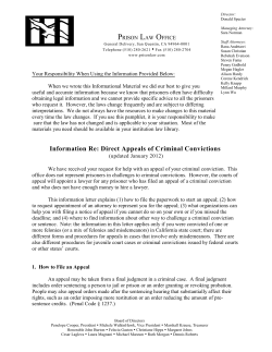 Direct Appeals of Criminal Convictions