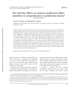 Do verb bias effects on sentence production reflect sensitivity to