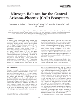 Nitrogen Balance for the Central Arizona&ndash;Phoenix (CAP) Ecosystem