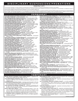 DISCIPLINARY SUSPENSIONS/PROBATIONS
