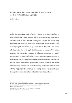 Kawaiaha`o: Recolonizing the Borderlands of the Native Hawaiian