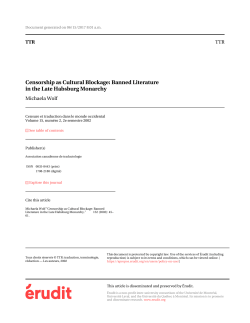 Censorship as Cultural Blockage: Banned Literature in the