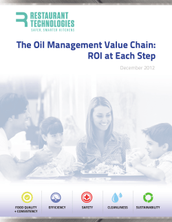 The Oil Management Value Chain: ROI at Each Step