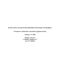 Litigating Against Government Entities in Georgia