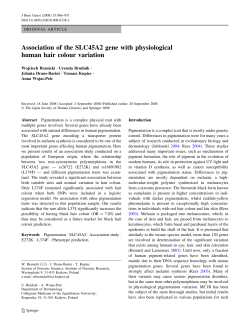 Association of the SLC45A2 gene with physiological human