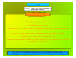 US1,8b Population growth in the eastern states Availability of cheap