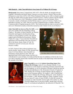 John Churchill Defects from James II to William III of Orange
