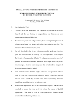 Special Sitting for the Presentation of Commission of Judges