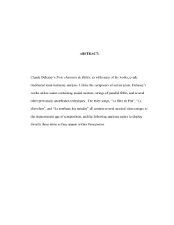 ABSTRACT: Claude Debussy`s Trois chansons de Bilitis, as with