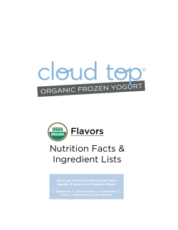 nutrition facts chart