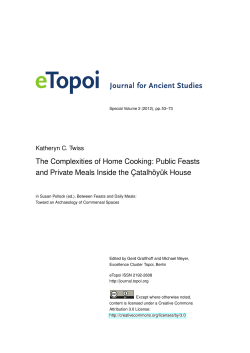 The Complexities of Home Cooking: Public Feasts and Private