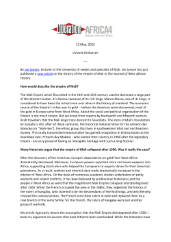 12 May, 2015 Vincent Hiribarren --- By Jan Jansen, lecturer at the
