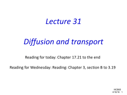 Lecture 31 - Diffusion and transport processes