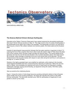 The Science Behind China`s Sichuan Earthquake