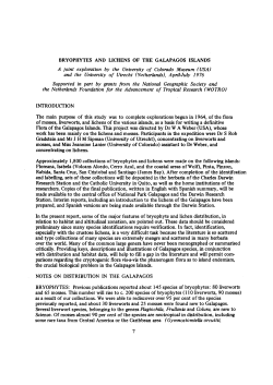 BRYOPHYTES AND LICHENS OF THE GALAPAGOS ISLANDS A