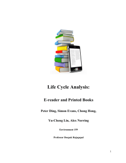 Life Cycle Analysis: E-reader and Printed Books