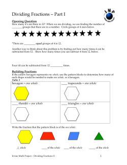 Dividing Fractions &ndash; Part I