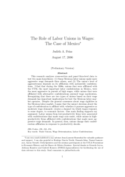 The Role of Labor Unions in Wages: The Case of Mexico