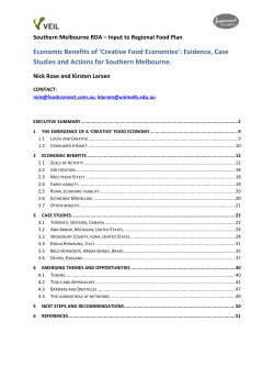 Economic Benefits of `Creative Food Economies`: Evidence, Case