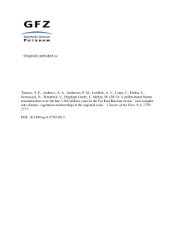 Originally published as: Tarasov, PE, Andreev, AA