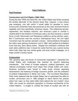 Party Platforms Past Practices Communism and Civil Rights (1960