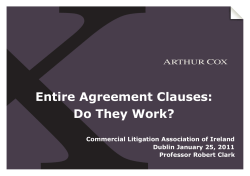 Entire Agreement Clauses: Do They Work?