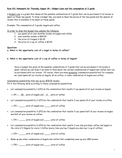Econ 221 Homework for Thursday August 24 ~ Budget