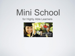 mini school - Burnaby School District Blogs