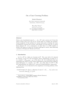 On a Cone Covering Problem