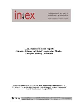 D.2.5. Recommendation Report: Situating Privacy and Data
