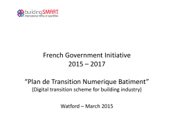 French Government Initiative 2015 – 2017 “Plan de Transition