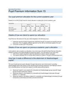 Pupil Premium Information Sum 15