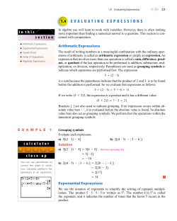 1.4 EVALUATING EXPRESSIONS