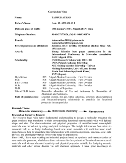 Curriculum Vitae Name