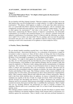 ALAIN BADIOU _ THEORY OF CONTRADICTION &ndash; 1975