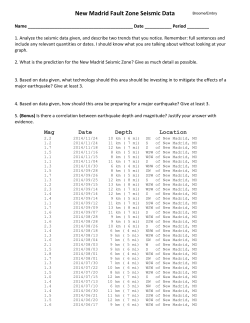 New Madrid Fault Zone Seismic Data