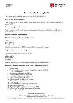 Life Events Questionnaire