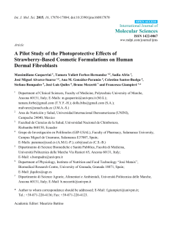 A Pilot Study of the Photoprotective Effects of Strawberry