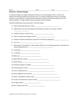 Physical vs. Chemical Changes
