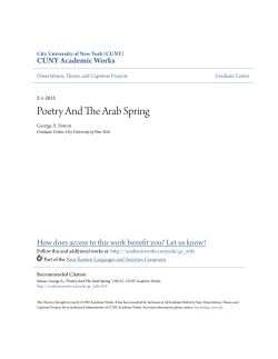 Poetry And The Arab Spring - CUNY Academic Works