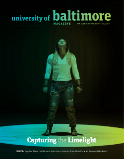 university of baltimore Capturing the Limelight