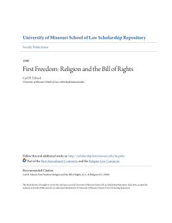 First Freedom: Religion and the Bill of Rights