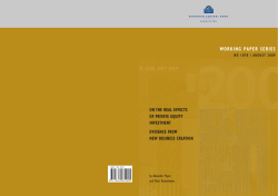 On the real effects of private equity investment - ECB