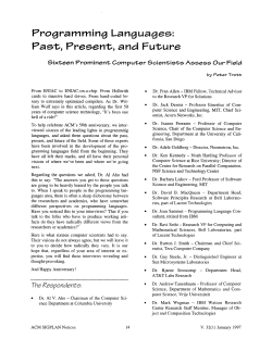 Programming Languages: Past, Present, and Future