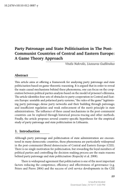 Party Patronage and State Politicisation in The Post