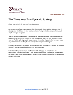 The Three Keys To A Dynamic Strategy