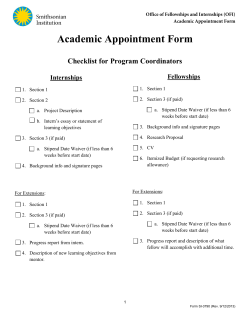 Academic Appointment Form - Smithsonian Fellowships and