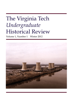 Winter 2012 - The Virginia Tech Undergraduate Historical Review