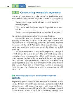 5 Constructing reasonable arguments